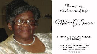 Homegoing Celebration of Life of Mother G Simms