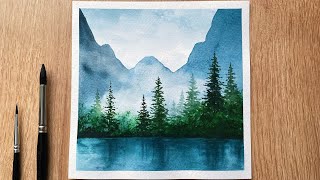 Watercolor Painting Tutorial | Misty Scenery | Easy Watercolor Painting For Beginners