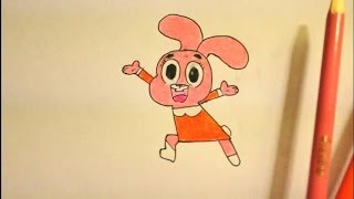 How To Draw Cartoon Network Characters-How to Draw Anais from The Amazing World of Gumba