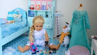 American Girl Doll Disney Frozen Elsa's Bedroom!