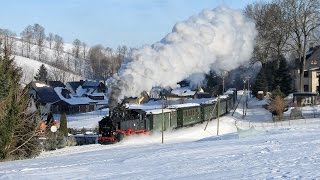 Ladovská zima 2. na Fichtelbergbahn a Preßnitztalbahn