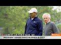 obama hits the links with three senators