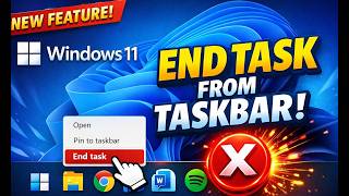 Windows 11 New Feature! End Task Directly from Taskbar | How to end tasks in Windows 11 from taskbar