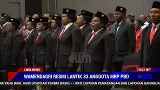 WAMENDAGRI RESMI LANTIK 33 ANGGOTA MRP PBD