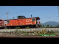 cn caboose emd sd70i leads long hood forward w907 rail train with rare cn caboose