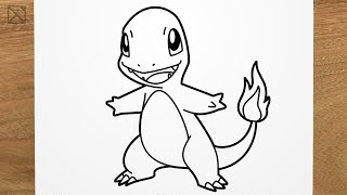 How to draw CHARMANDER (Pokémon) step by step, EASY