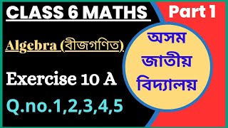 Class 6 Mathamatics/Exercise 10(A)/ Algebra (বীজগণিত)/Q.1to5/Assam Jatiya Vidyalaya/@MathsSirSaif