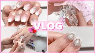 ENG) 네일브이로그 | Nail Vlog (친구웨딩네일해주기,화이트그라,네일재료언박싱,Doing Friend's Wedding Nails,White Ombre,Nail Haul)