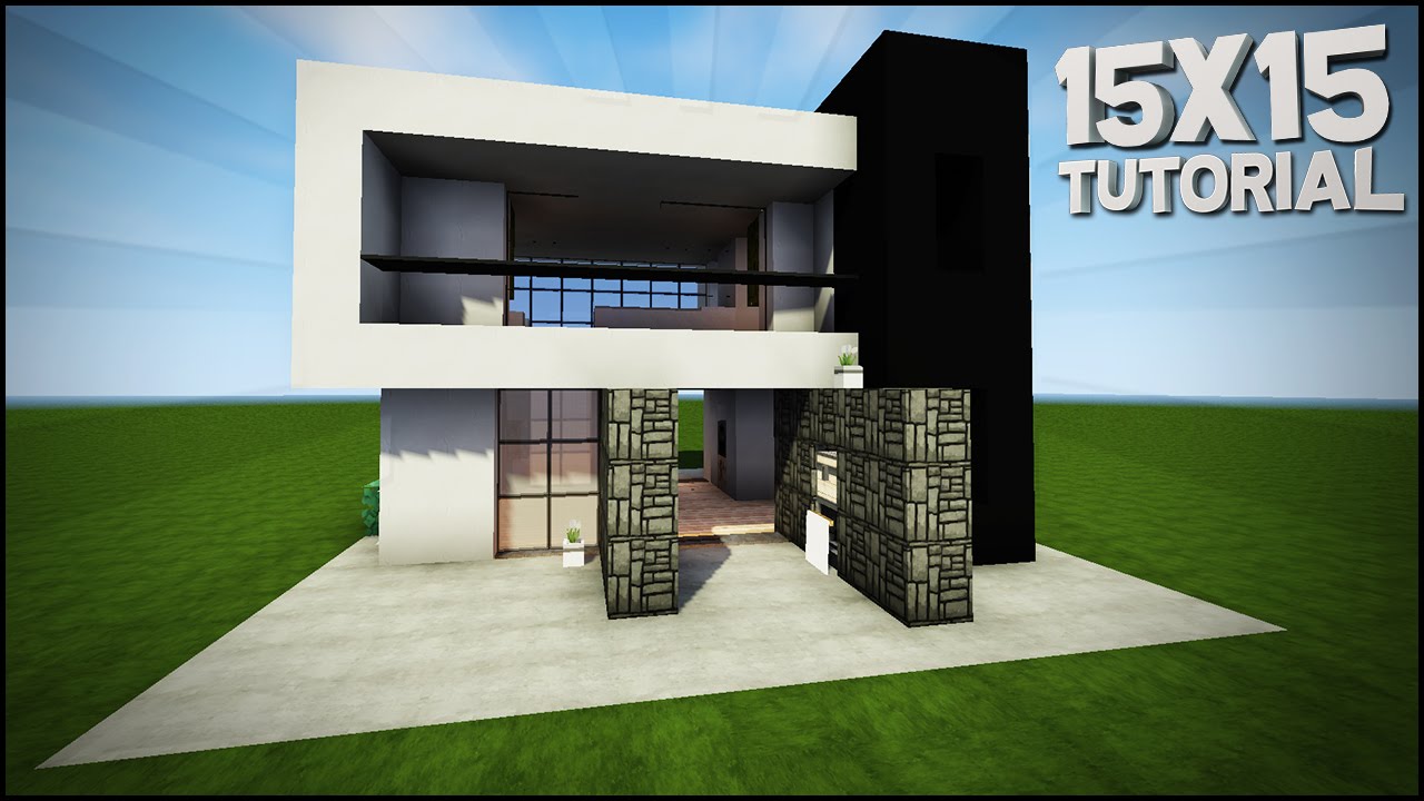 Minecraft House Tutorial: 15x15 Modern House - Best House Tutorial ...