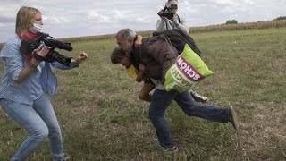 بعذر أقبح من ذنب.. المصورة المجرية التي عرقلت لاجئ سوري تعتذر عن فعلتها