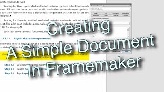 Creating A Simple Document In FrameMaker