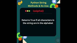 Exploring Python String Methods 'isalpha()' #python #coding #interview #pythontutorial
