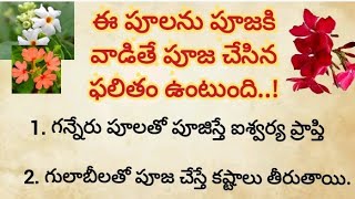 ఈ పూలతో దేవునికి పూజ చేస్తే దేవుని అనుగ్రహం తప్పక లభిస్తుంది||పూజకు వాడే పువ్వులు