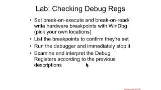 Debugging - Hardware Breakpoints - Lab: Checking Debug Registers