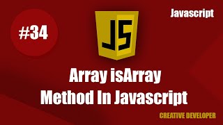 Javascript isArray method || isArray method in javascript || isArray method || Javascript || Course