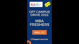 TCS Off Campus Drive MBA | Freshers | IT Job | 2022 | Across India