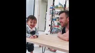 Cute baby loves his NO1 friend | 爹地是混血萌娃最好的朋友!!! 😌