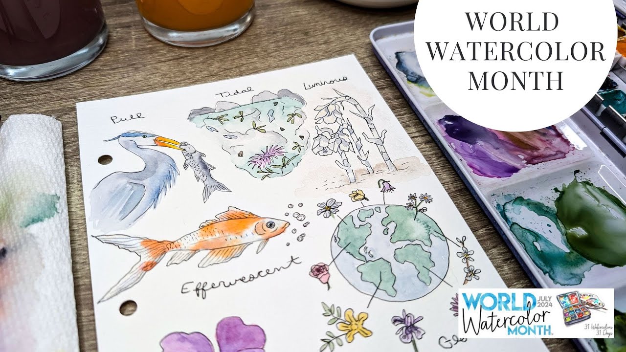 World Watercolor Month Illustrations Tour Youtube