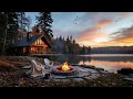 autumn lakeside serenity fire pit and nature sounds for peaceful relaxation