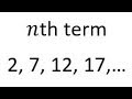 Find the nth term in a sequence