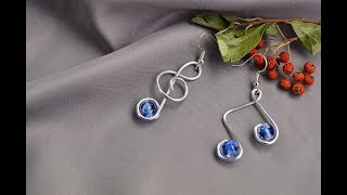 Beebeecraft  tutorials on making Beautiful  wire wrapped music Note Earrings