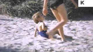 1960s Family at the Beach, Summer Holiday, Kites, 16mm Colour Home Movies