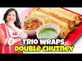 NATURAL TRI COLOR WRAPS ❤️ Plus 2 Chutney Recipes in Hindi Urdu - RKK