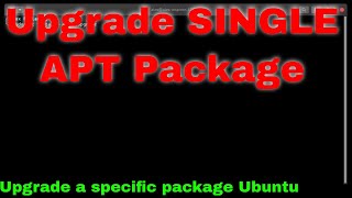 Upgrade Single Package using Apt Ubuntu (Debian-Based Linux Distros)