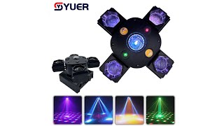 YUER™️ NEW 4X15W RGBW Laser Lamp Moving Head Light Beam Strobe Magic Ball Projector