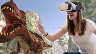 I was almost eaten by a HUGE t-rex dinosaur! 360 3D VR