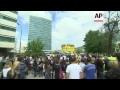 bosnians protest outside parliament demand legislators pass new id law