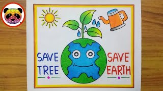 Earth Day Drawing / Earth Day Poster Drawing / World Earth Day Drawing / Environment Day  Drawing
