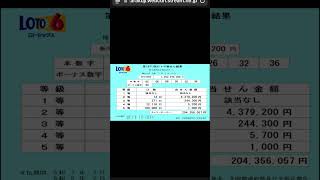 第1971回ロト6抽選結果！　　　　2等4379200円3等244300円4等5700円キャリーオーバー204356057円