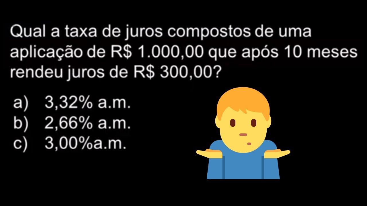 Como Calcular A Taxa De Juros Compostos Sem Calculadora - Exercício ...