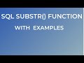 SUBSTR FUNCTION  IN SQL WITH EXAMPLES QUERIES#SUBSTR() #sqlfunctions #oracle
