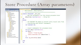 SQL Server - Store Procedure with Array Parameters