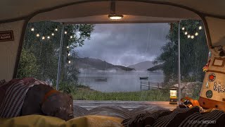 Cozy Camping Ambience by the lake with Comet - ASMR Rain Sounds for Sleeping and Relaxing