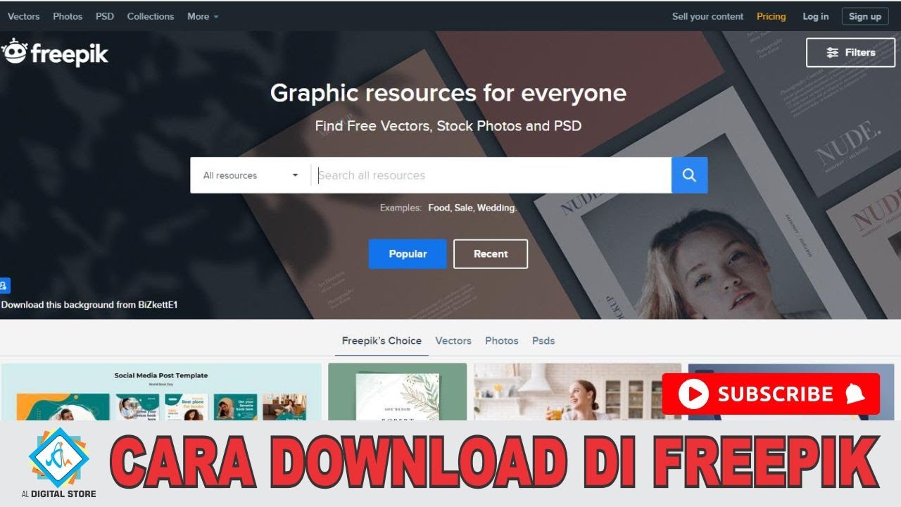 Cara Mendownload Gambar Di Situs Freepik - YouTube