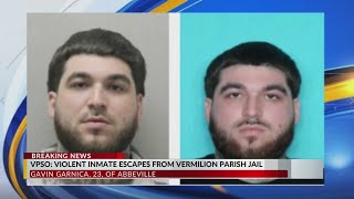 Violent inmate escapes from Vermilion Parish jail: VPSO