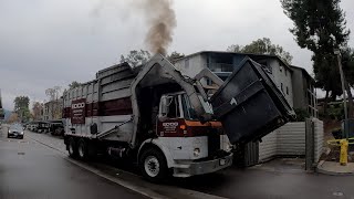 Rolling Coal EDCO M248 WX64 Autocar CWS Front Loader Doing Trash