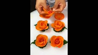 Carrot Rose Flower Garnish| Carrot Carving #carving #shorts #shortvideo