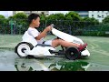 segway ninebot tesla kart first view and playing. 儿子评测九号卡丁车