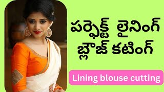 పర్ఫెక్ట్  లైనింగ్ బ్లౌజ్ కటింగ్ (lining blouse cutting)