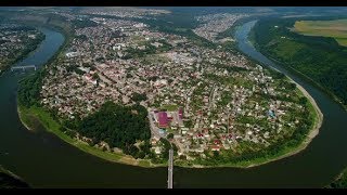 Aerial View of the Summer Dnister River Bend Canyon | Stock Footage - Videohive