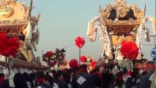 西土井屋台～吉美屋台～大江島屋台　2012魚吹秋祭　大平橋　10