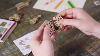 U Fidgets Creation  Set of 4 miniature Ugears 3D puzzle Wooden Model KIT