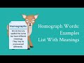 ALL ABOUT HOMOGRAPHS