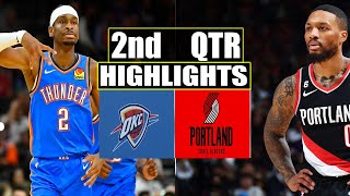 Oklahoma City Thunder vs Portland Trail Blazers 2nd QTR Game Highlights | March