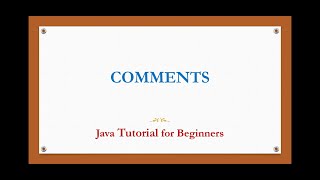 Comments in java | java comments | Java tutorial for beginners(English)