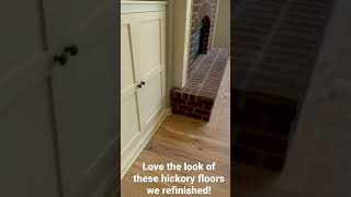 Grey brown hickory floors we refinished in Wausau, WI